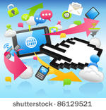hand sign  cloud computing...