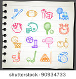 hand drawn sport fitness icon...