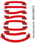 ribbon banners set