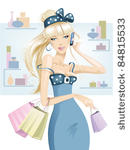 blonde girl shopping