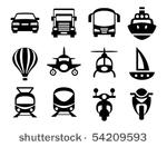 set of simple transport icons.