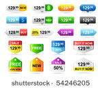 colored price tags.
