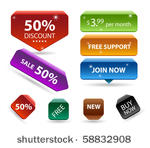 3d buttons  price tags.