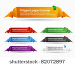 trendy banner or paper origami...