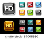 hd tv buttons and icon.