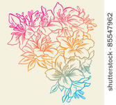 hand drawn vector florals