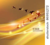 birds flying in v shape vector...