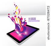 color splash from tablet...