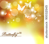 magical golden butterfly vector ...