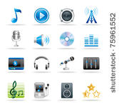 music and audio vector icon set