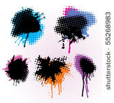 set of colorful grunge splashes