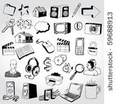 set of doddled icons