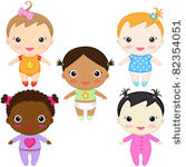 six happy baby girls. boys' set ...