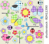 nature textile stickers. set 1...