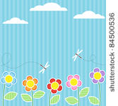 background with flowers and...