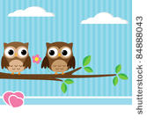 background with couple of owls...