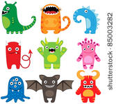 set of different cute funny...