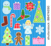 set of cute christmas stickers