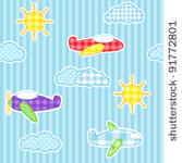 blue seamless pattern with cute ...