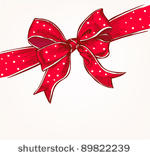 red bow with ribbon   hand...