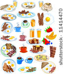 breakfast items in different...