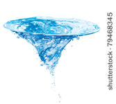 isolated water vortex on white...