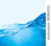 water wave surface with bubbles ...