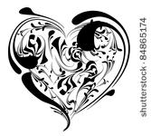 valentine heart in floral style