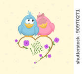 love birds on the branch ...