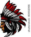 indian chief mascot head graphic
