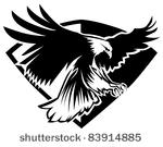 eagle mascot flying wings badge ...