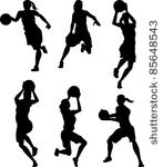 basketball female silhouettes