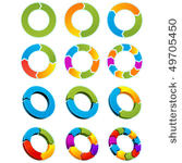 set of different arrow circles...
