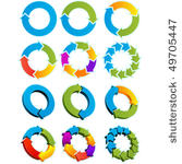 set of different arrow circles...