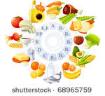 table of vitamins   set of food ...