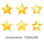 set of shiny star icons in...