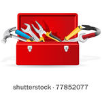 red toolbox with tools