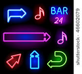 vector neon signs set