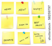 vector yellow sticky papers set ...