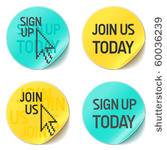 sign up and join us vector...