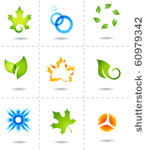 nature icons autumn leafs