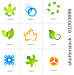 nature icons autumn leafs