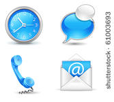 office  icons   clock  handset  ...