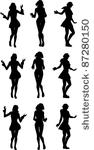 dancing girls silhouette