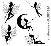 cute fairies silhouettes