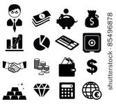 set of finance   banking icons  ...