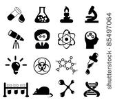 set of science icons ...