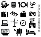 travel and airport icons set...