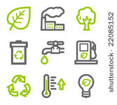 eco web icons  green and gray...