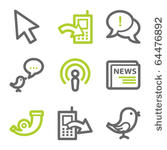 internet web icons set 2  green ...